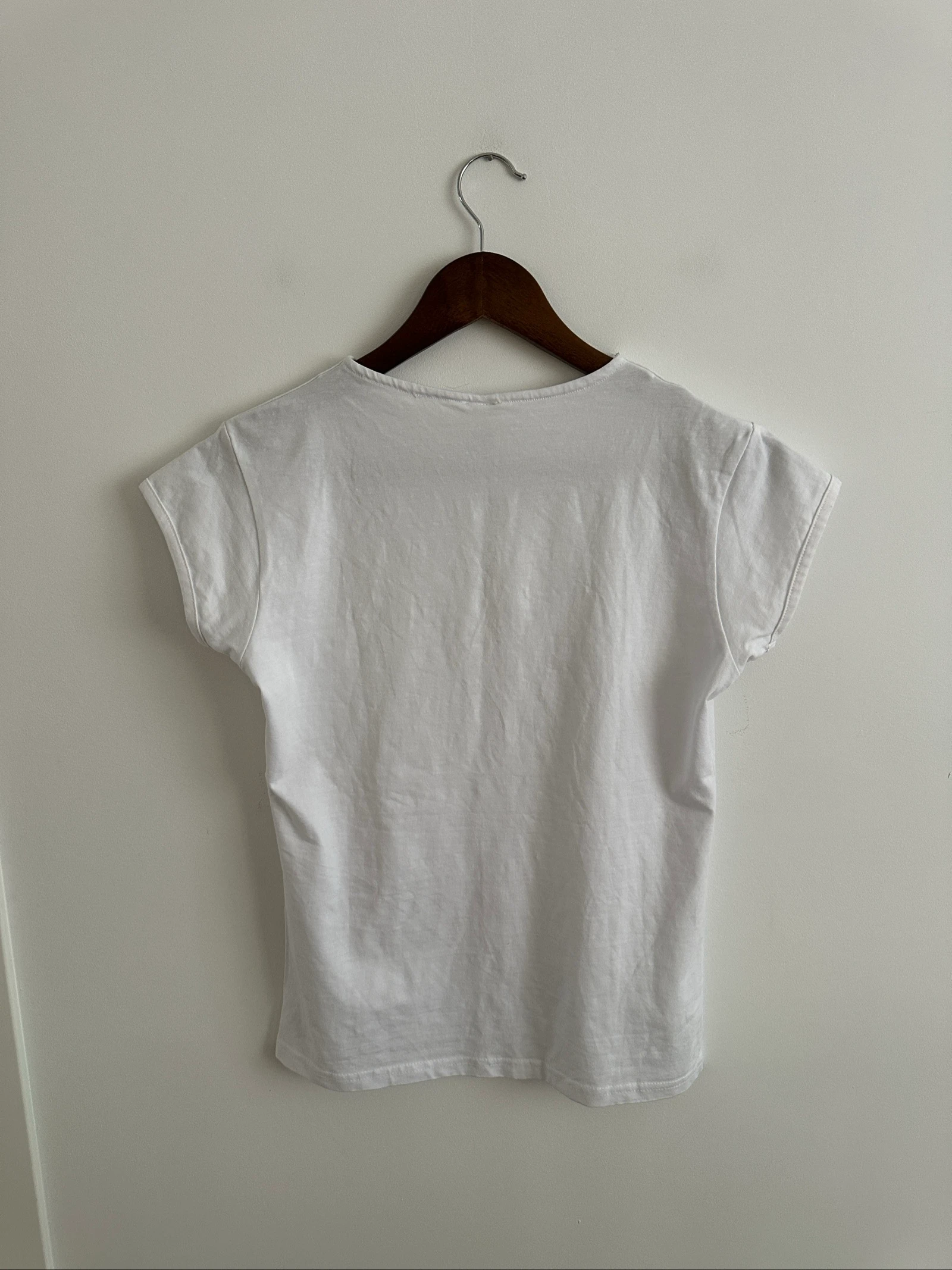 Basis witte V-hals top Roly Belice | Slim fit T-shirt M/L – photo 2